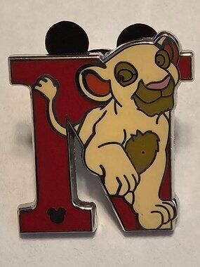 DISNEY Pin Trading ~ Alaphabet Series ~ Nala 'N' 14/26 ~ Hidden Mickey ~ c.2011